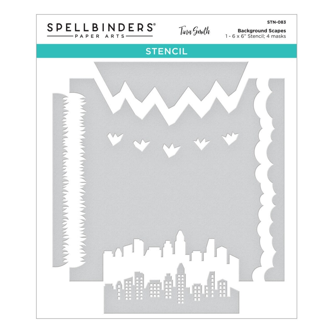 Spellbinders Stencil By Tina Smith-Background Scapes, Windows With A View